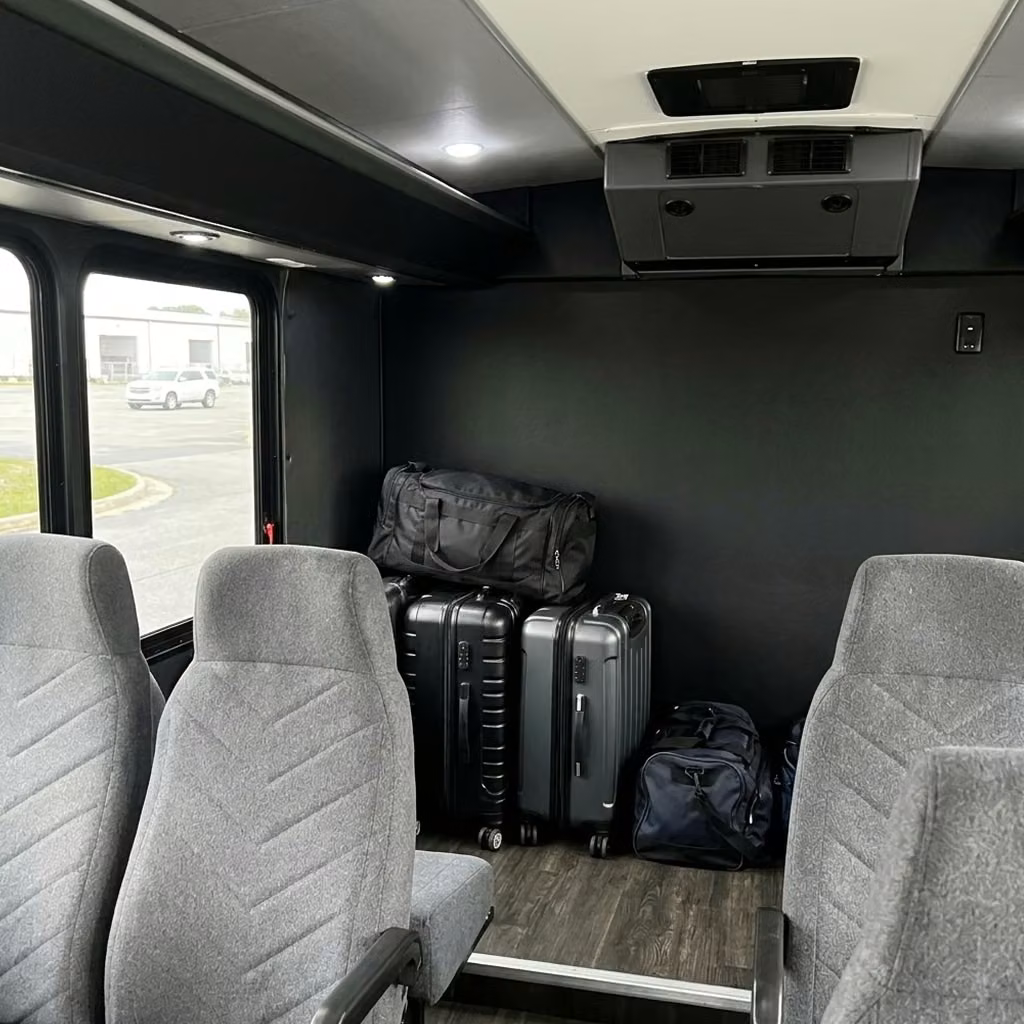 northglenn 15 passenger minibus luggage area