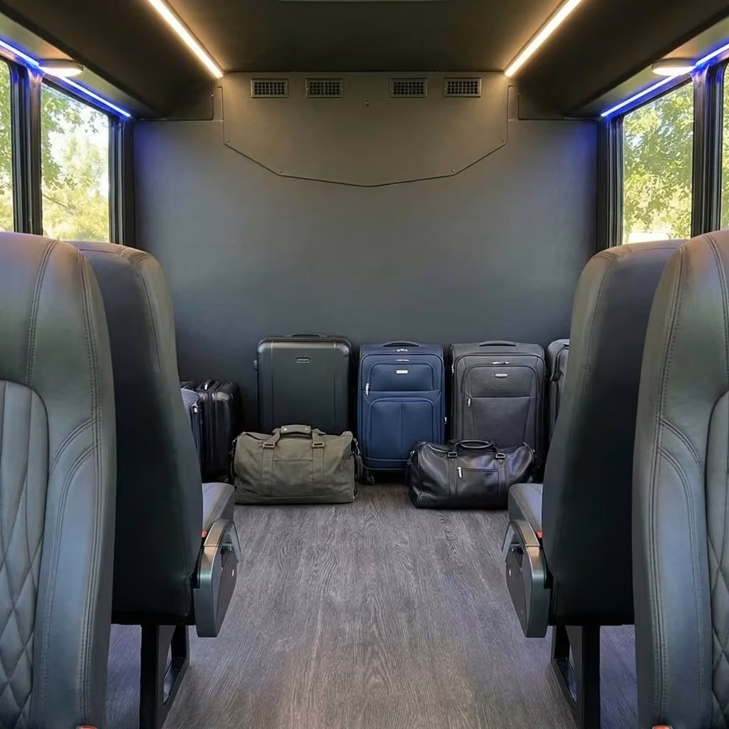 northglenn 20 passenger minibus luggage area