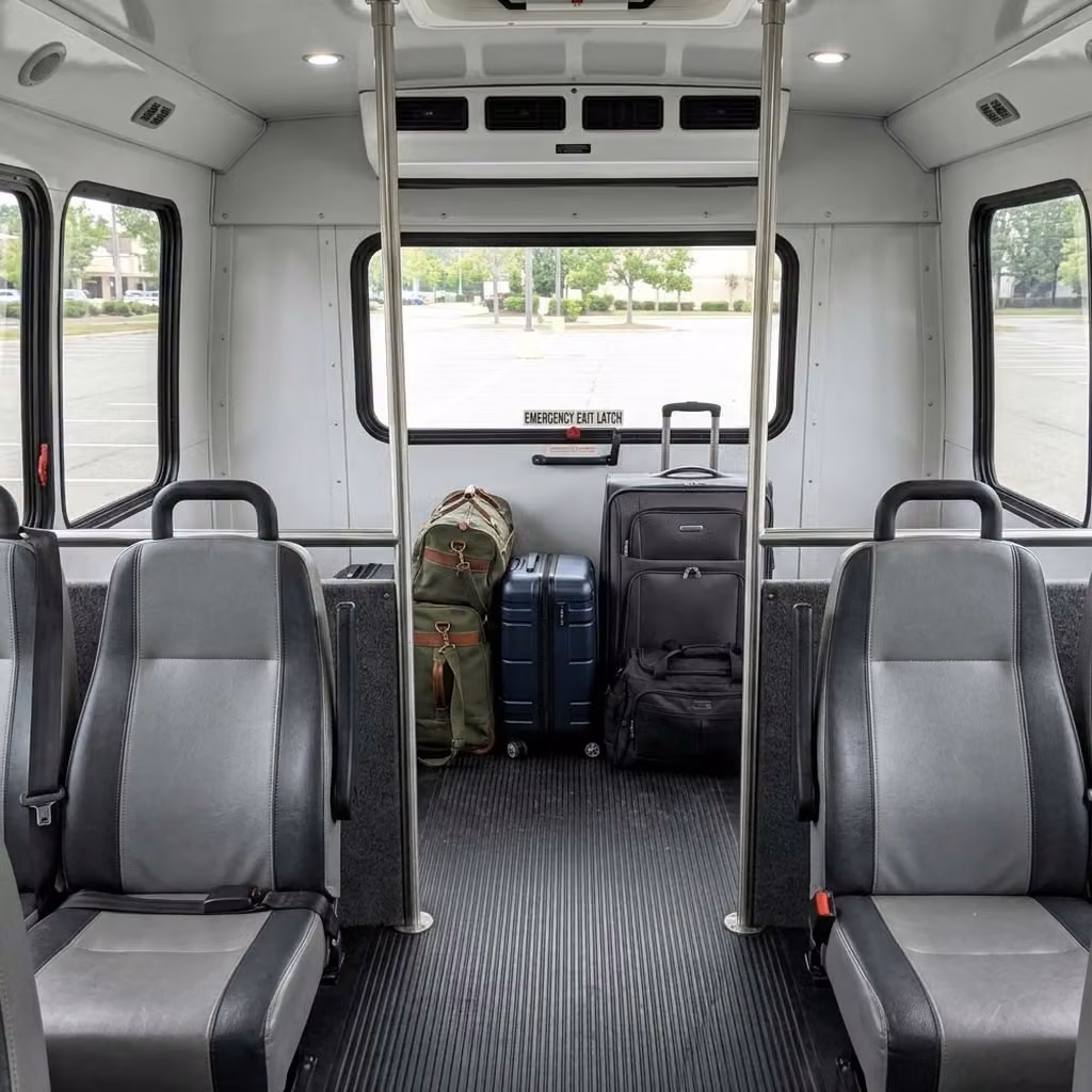 northglenn 28 passenger minibus luggage area
