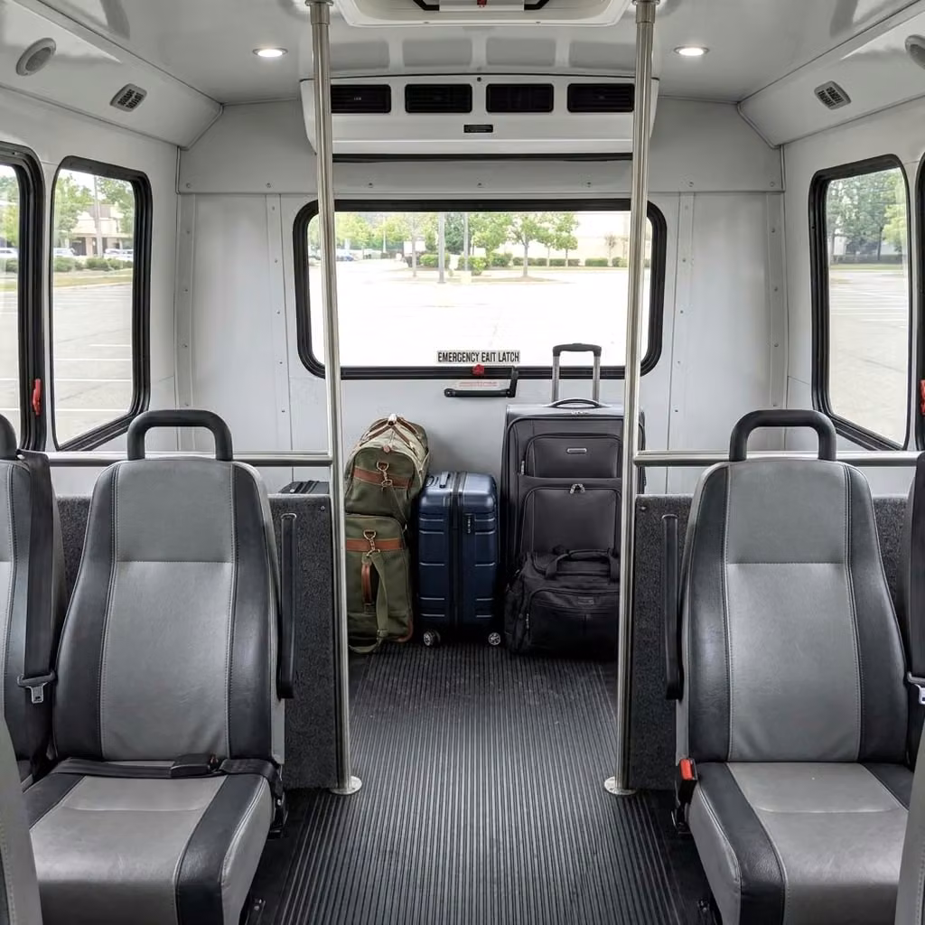 northglenn 30 passenger minibus luggage area