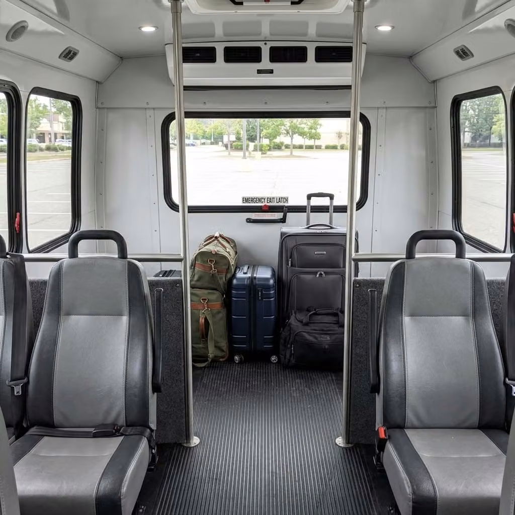 northglenn 35 passenger minibus luggage area