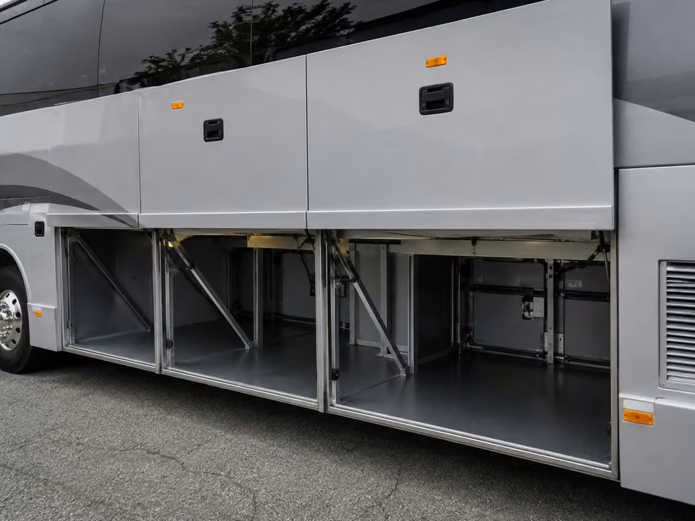 northglenn 56 passenger charter bus luggage bays