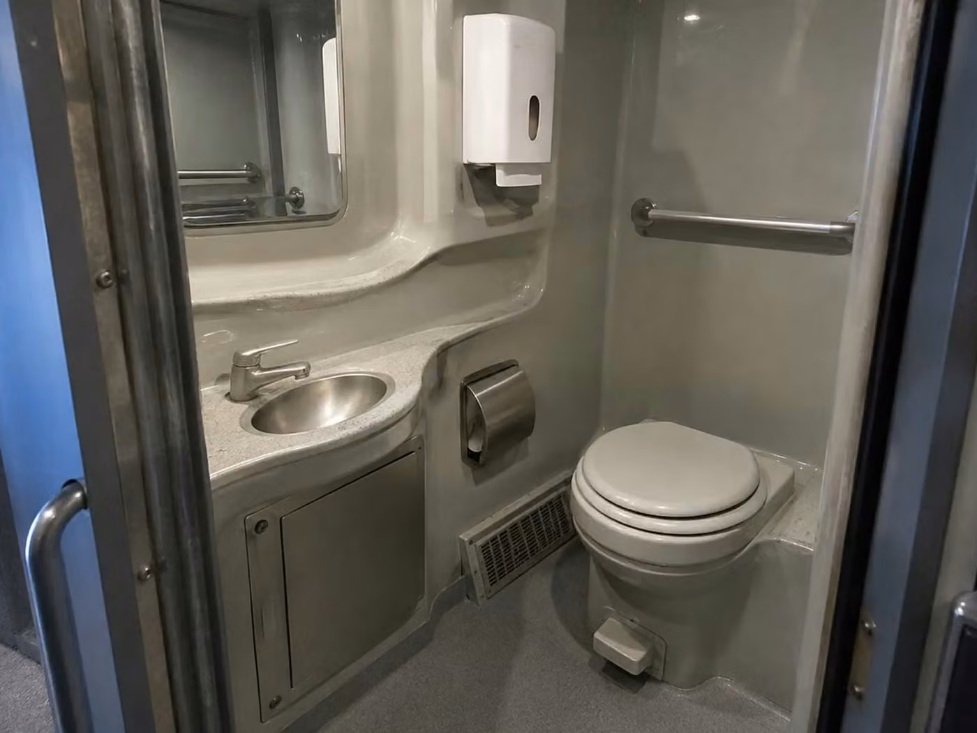 northglenn 56 passenger charter bus onboard restroom