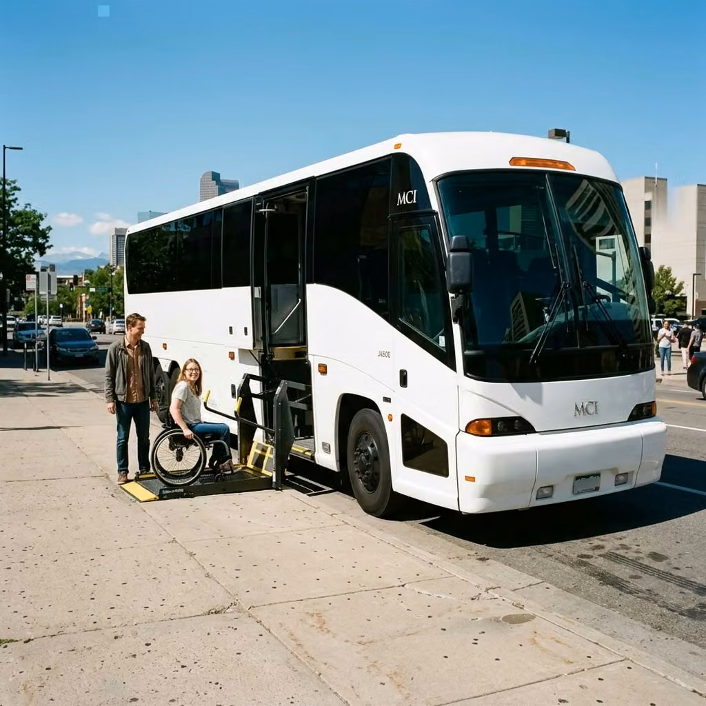 northglenn 56 passenger charter bus wheelchair lift