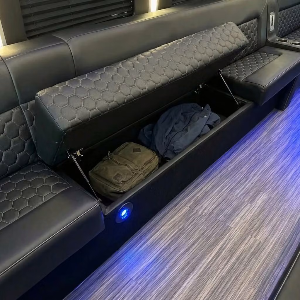 northglenn party bus under seat storage