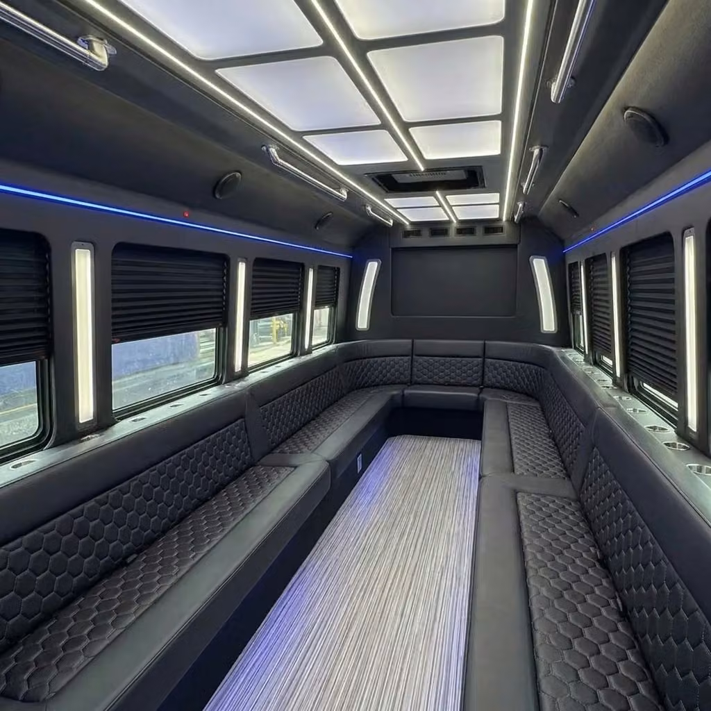 northglenn party bus wraparound seating