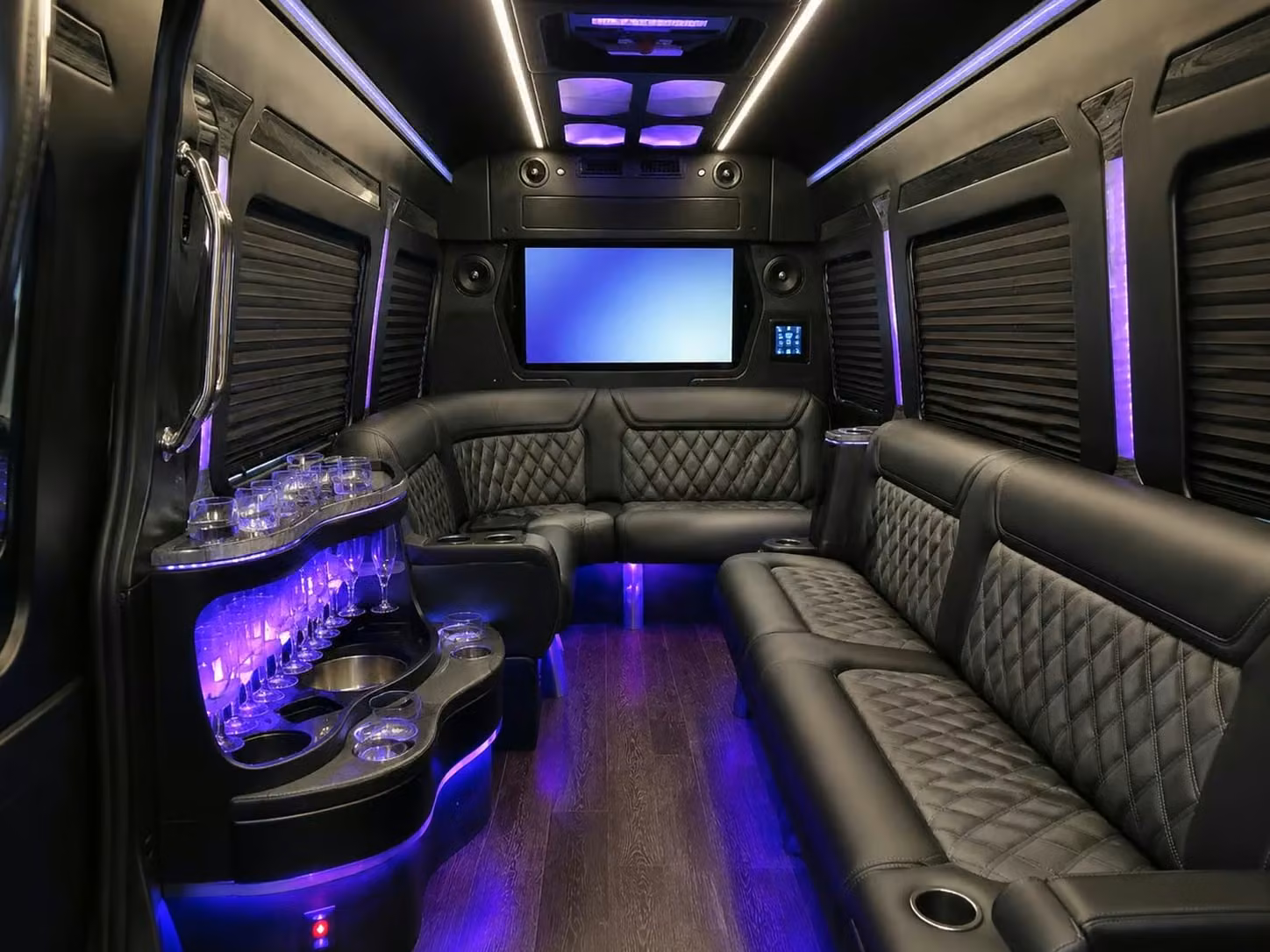 northglenn prom party buses with led lighting bluetooth sound and leather seating